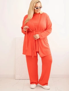 Dámská souprava Plus Size 3-dílná malinová
