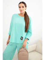 Komplet bavlněný mikina + kalhoty tmavě mátová Komplet bavlněný mikina + kalhoty tmavě mátová