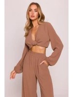 M862 Kalhoty se širokými nohavicemi - čokoládové