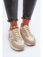 Béžové dámské tenisky vyrobené z eko kůže Kaimans Béžové dámské tenisky vyrobené z eko kůže Kaimans