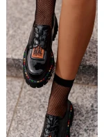 Lakované Dámské Polobotky Šněrovací Artiker Černé