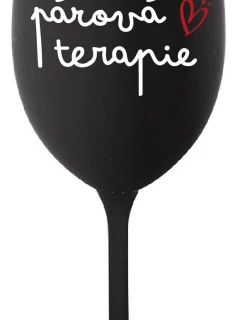 PÁROVÁ TERAPIE - černá sklenice na víno 350 ml