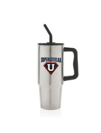 SUPERUČITELKA (ZNAK) - stříbrný cestovní termohrnek 900 ml  