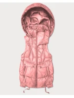 Krótki bezrękawnik damski z odpinanym kapturem Goodlookin różowy (B8258-81)