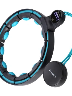 HHM17 HULA HOP ČERNÁ/TYRKYSOVÁ S MAGNETY A ZÁVAŽÍM + POČÍTADLO HMS