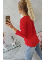 Pozoruhodná červená halenka s 3D grafikou Pozoruhodná červená halenka s 3D grafikou