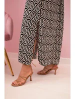 Dámské šaty na ramínka s šestiúhelníkovým vzorem černý