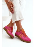 Zazoo N1068 Nízké Dámské Semišové Tenisky Fuksie