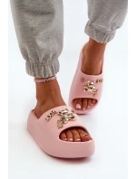 Dámské lehké pěnové žabky s ozdobami růžové Orchia