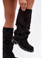 Damské Kozačky Izolované Nazouvací S Vlněnou Nástavbou Černé Ilvessa Damské Kozačky Izolované Nazouvací S Vlněnou Nástavbou Černé Ilvessa