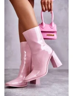 Dámské lakované kozačky Růžove Margit Dámské lakované kozačky Růžove Margit