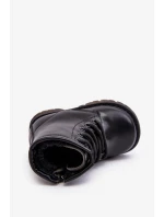 Dětské Kožené Kozačky Se Zipem Černe Omua