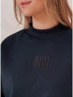Dámská oversize mikina s nášivkou LOVASON navy blue FashionStreet BY1416 Dámská oversize mikina s nášivkou LOVASON navy blue FashionStreet BY1416