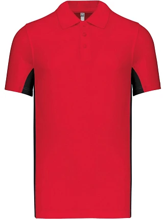 Kariban K 232 2-barevné piqué polo "Flag" 20.K232 red/black
