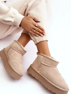 Módní semišové nízké sněhule Světle béžová Nucca