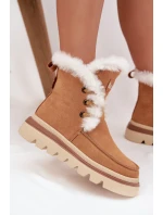 Dámské sněhule z přírodního semiše Lee Cooper – camel