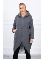 Zateplená dlouhá mikina v grafitová melanž