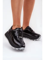 Dámské kožené tenisky na platformě Big Star HI-POLY SYSTEM – černé Dámské kožené tenisky na platformě Big Star HI-POLY SYSTEM – černé