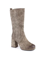 Jezzi W JEZ416B khaki zateplené holínky s gumičkou