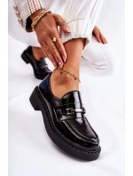 Lakované Boty Se Stříbrným Ornamentem Černý Hestill