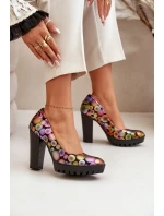 Kožené Lodičky Na Podpatku Maciejka 02629-39 Multikolor