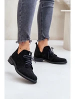 Zazoo 2959 Semišové Polobotky Oxfordky Šněrovací Na Plochém Podpatku Černé Zazoo 2959 Semišové Polobotky Oxfordky Šněrovací Na Plochém Podpatku Černé