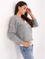 Dámský svetr PM SW F513.16 Šedý s ecru - FPrice Dámský svetr PM SW F513.16 Šedý s ecru - FPrice