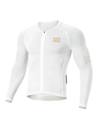 Rockbros YDCX008 Cyklistický dres s dlouhým rukávem Diamond - velikost XL - bílý