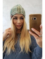 Fleecová čepice Zoja K306 ecru+green Fleecová čepice Zoja K306 ecru+green