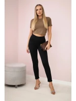 Bavlněné kalhoty s mašlí černý Bavlněné kalhoty s mašlí černý