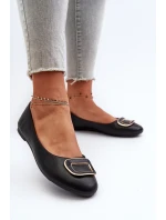 Baleríny S Ozdobou Z Ekokože Černé Enicoria