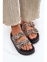 Dámské Pantofle S Přezkami Na Platformě Zebra Nilatha Dámské Pantofle S Přezkami Na Platformě Zebra Nilatha