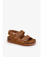 Dětské sandály na korkové platformě, zapínání na suchý zip, Camel Rorria Dětské sandály na korkové platformě, zapínání na suchý zip, Camel Rorria