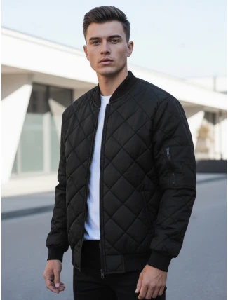 Pánská prošívaná bunda bomber černá TX2215