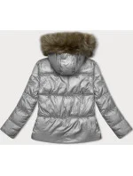 Šedá dámská bunda se střihem bubliny S'west (B8190-9)