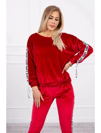 Láska velurová sada červená