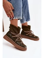 Dámské sněhule s tkaničkami tmavě zelené Isalisse