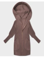Bunda - přehoz přes oblečení typu alpaka v barvě mléčné čokolády s kapucí (19905.1) Bunda - přehoz přes oblečení typu alpaka v barvě mléčné čokolády s kapucí (19905.1)
