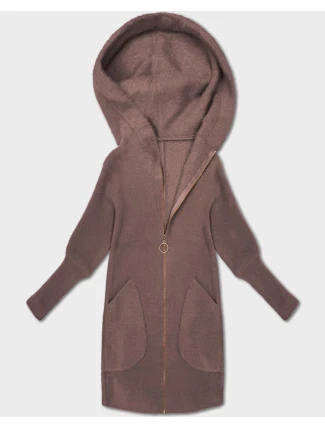 Bunda - přehoz přes oblečení typu alpaka v barvě mléčné čokolády s kapucí (19905.1) Bunda - přehoz přes oblečení typu alpaka v barvě mléčné čokolády s kapucí (19905.1)