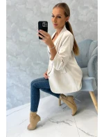Sako s klopami elegantní světle béžové