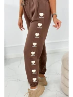 Bavlněné kalhoty Amour mocca Bavlněné kalhoty Amour mocca