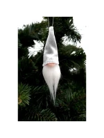 DEKORATIVNÍ PŘÍVĚSEK SANTA CLAUS 11CM BÍLÝ