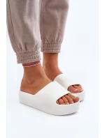 Dámské žabky na tlusté podrážce bílé Oreithano