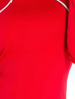 Společenské dámské šaty COLLAR s ozdobnými zipy červené - Červená - Numoco