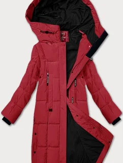 Prošívaná dámská zimní bunda ve vínové bordó barvě LHD (LHD-24572)