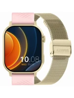 Chytré hodinky Gravity GT15-7 Růžový silikonový řemínek + zlatý náramek Chytré hodinky Gravity GT15-7 Růžový silikonový řemínek + zlatý náramek