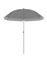 SADA ZAHRADNÍHO NÁBYTKU KULATÝ STŮL 4 ŽIDLE A SLUNEČNÍK TMAVĚ ŠEDÁ