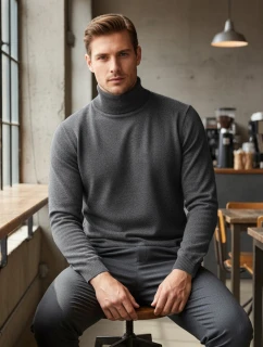 Pánský světle šedý rolák FashionStreet WX2359