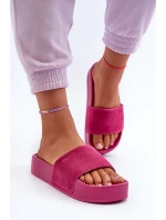 Dámské žabky na platformě z semiše Big Star NN274A672 fuchsie