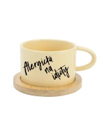 ALERGICKÁ NA IDIOTY - žlutý hrníček makronka 200 ml